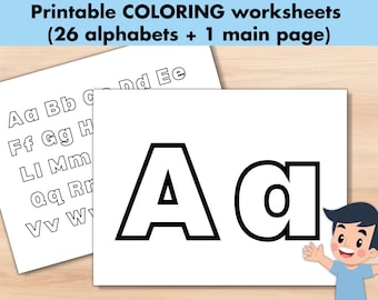 Alphabets Worksheets, Letter Coloring Pages, Letters of the Week, Toddler Worksheets, Printable Preschool Activity, Uppercase Lowercase