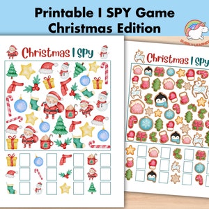 Christmas I Spy Printable Games, Christmas Game, Toddler & Preschool, Counting Activity, Quiet Time, Counting Game, Educational Printable