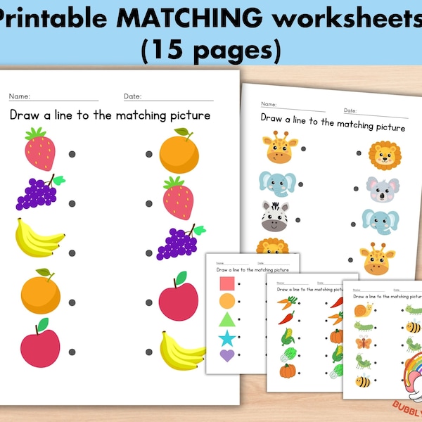 Printable Matching Games - Etsy