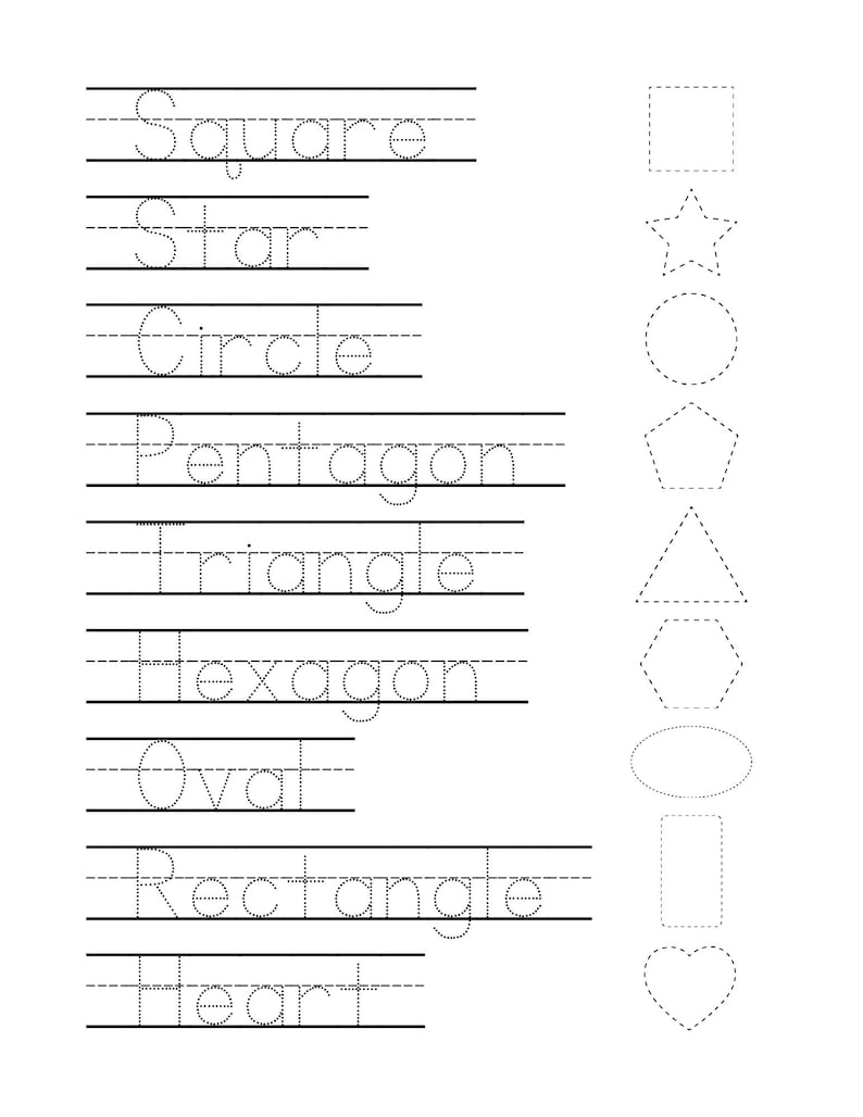 Preschool Shape Tracing, Basic Shape Tracing, Shape Tracing Worksheets, Printable Shape Worksheets, Homeschool Worksheets, Kindergarten image 8