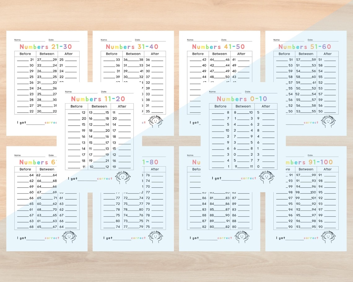 Maths Missing Numbers Worksheets 0-100 Printable, Preschool Math ...