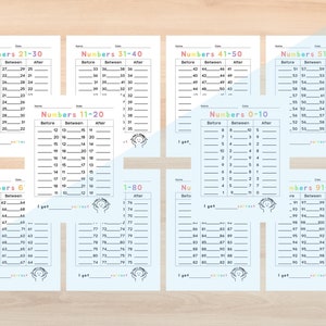 Maths Missing Numbers Worksheets 0-100 Printable, Preschool Math ...