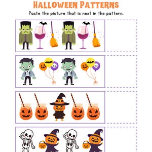 Pattern Worksheets, What Comes Next Game, Halloween Printable Busy Book ...