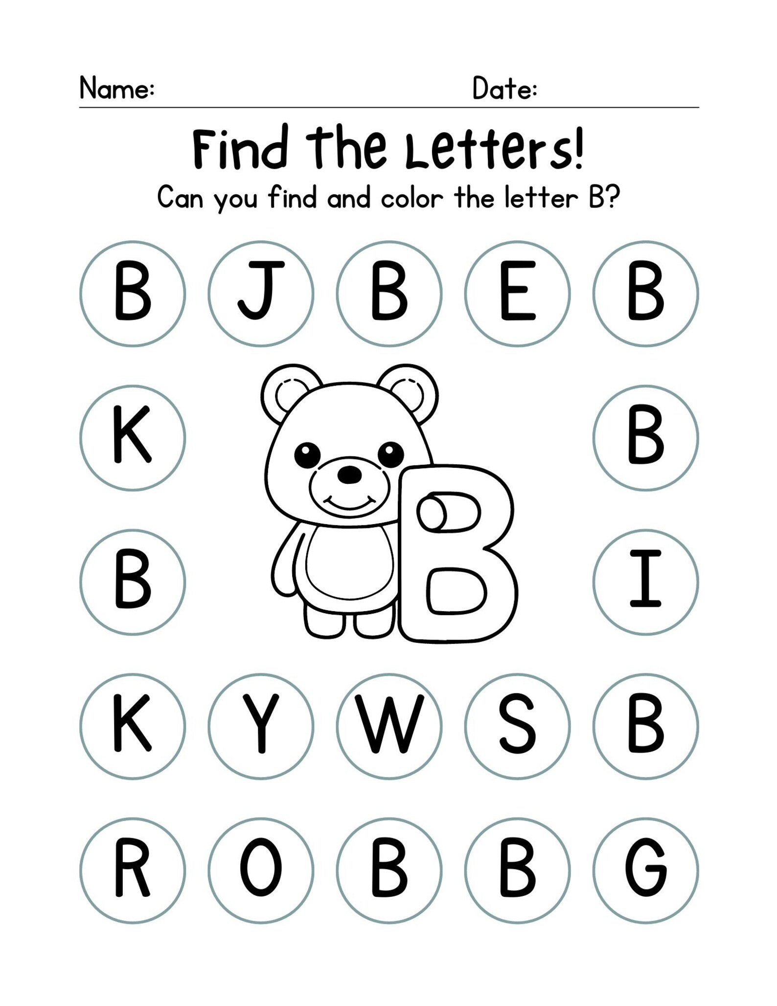 Letter Recognition Dab It Letters, Find the Letter, Preschool Printable ...