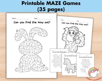 35 puzzle di labirinto facili da stampare, attività per bambini