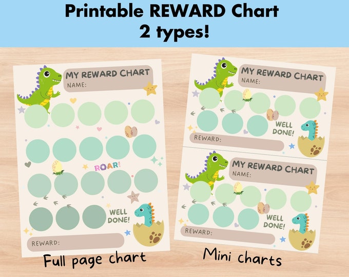 Printable Reward Chart Toddler Dinosaur, Kids Routine Tracker,reward ...