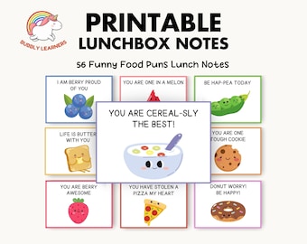 Funny Lunchbox Note Card, Funny Food Puns Jokes, Printable Lunch Note Affirmation Card for Kid, Back to School Motivation Encouragement Card