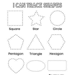 Preschool Shape Tracing, Basic Shape Tracing, Shape Tracing Worksheets, Printable Shape Worksheets, Homeschool Worksheets, Kindergarten image 5