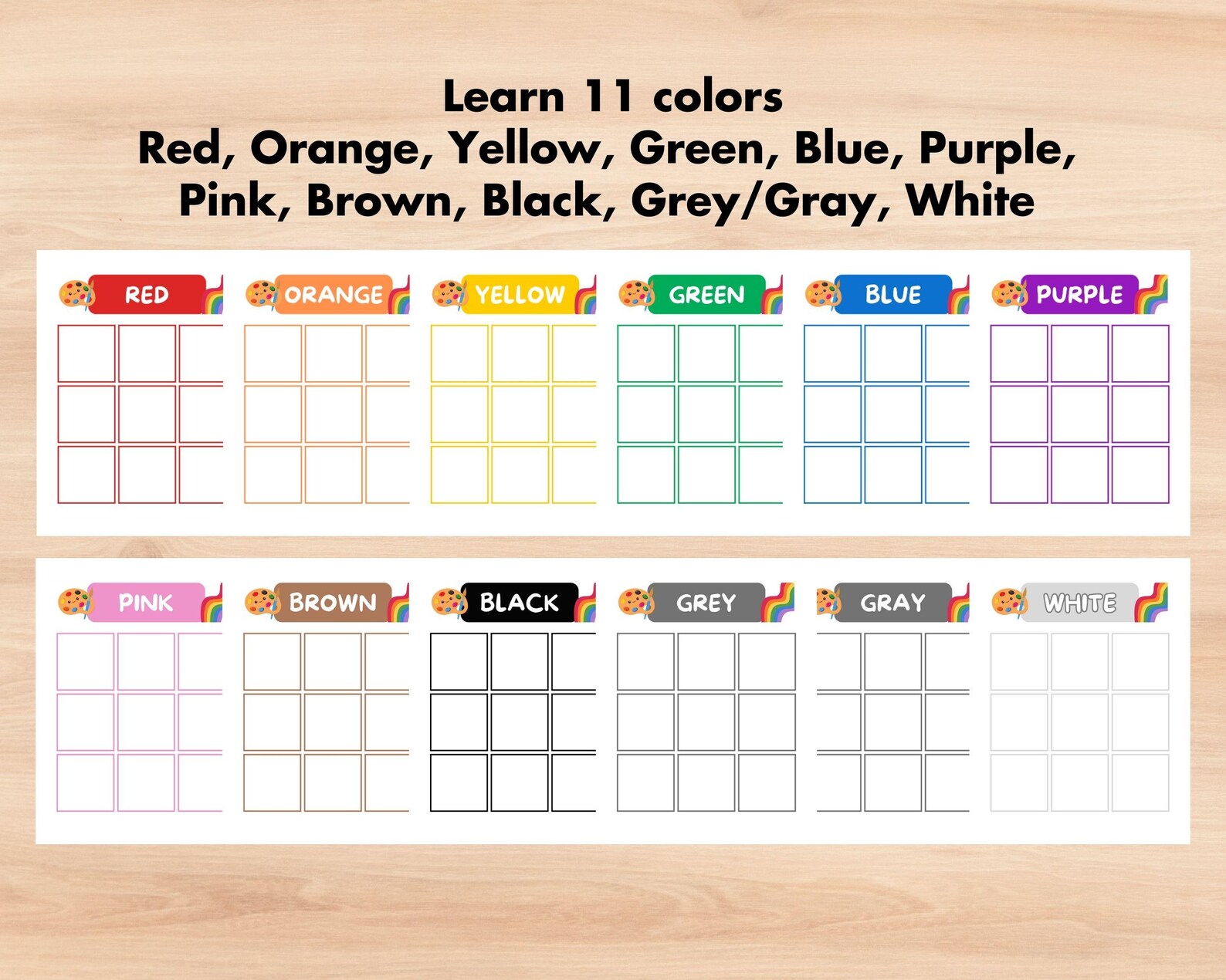 Color Matching Activity for Kid, Toddler Color Printable, Montessori ...