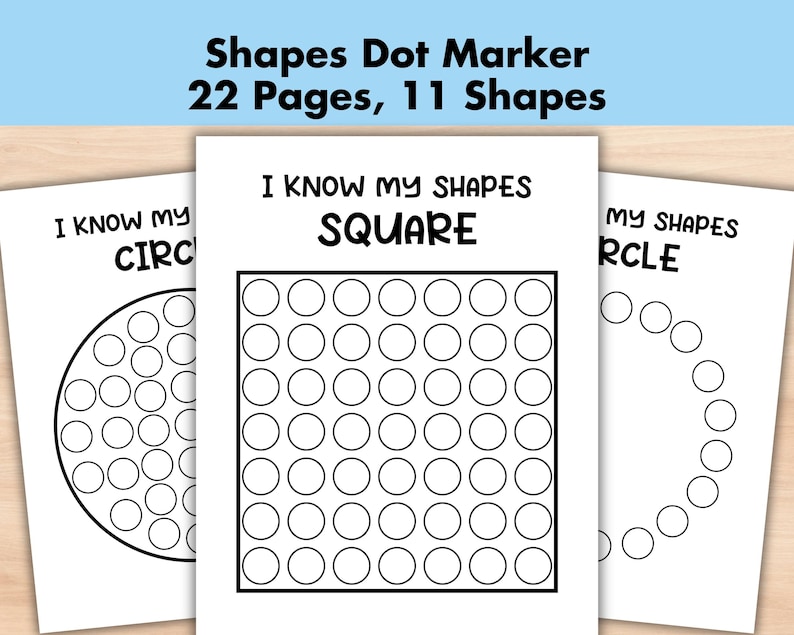 May include: Black and white printable worksheet with a square shape outlined with circles. The worksheet is titled "I Know My Shapes Square".