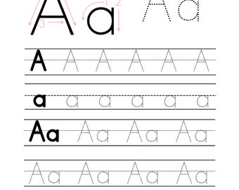 44 Arbeitsblätter zum Nachzeichnen von Zahlen | Handschriftübung für Vorschularbeitsbücher | Druckbare ABC Arbeitsblätter, Alphabete Spur