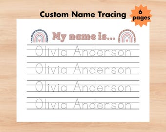 Custom Name Tracing Page, Handwriting Practice, Personalized Name Trace, Pre-K Name Tracing, Can Write My Name, Handwriting Worksheet