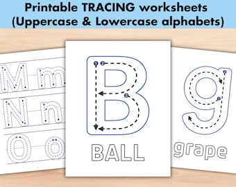 Preschool Alphabet Tracing Worksheets, Big ABC Trace Pages, Letters of the Week Activity, Toddler Workbook, Handwriting Practice Printable