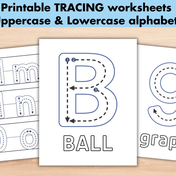 Preschool Alphabet Tracing Worksheets, Big ABC Trace Pages, Letters of the Week Activity, Toddler Workbook, Handwriting Practice Printable