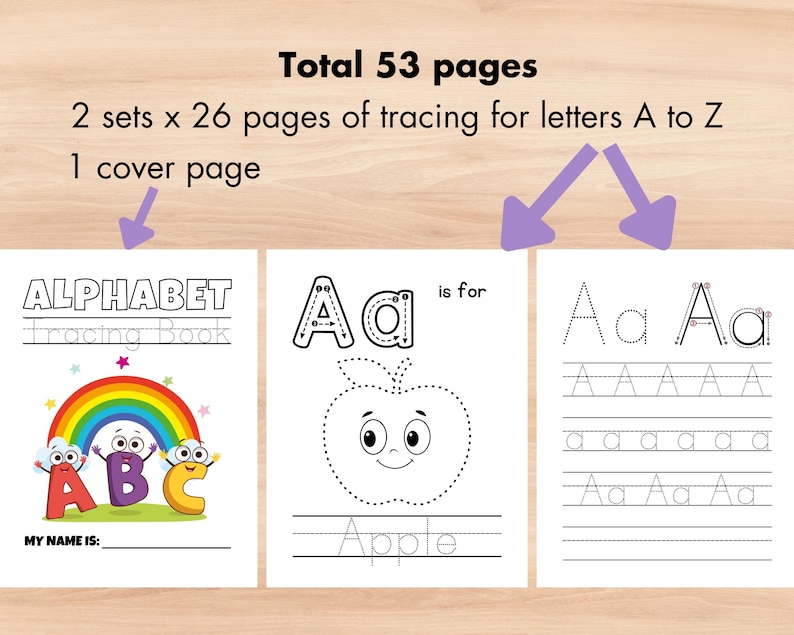 Alphabet Tracing Busy Book, Uppercase Lowercase Abc Letter Trace ...