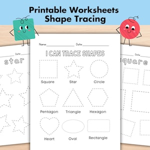 Preschool Shape Tracing, Basic Shape Tracing, Shape Tracing Worksheets, Printable Shape Worksheets, Homeschool Worksheets, Kindergarten