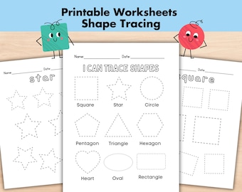 Preschool Shape Tracing, Basic Shape Tracing, Shape Tracing Worksheets, Printable Shape Worksheets, Homeschool Worksheets, Kindergarten