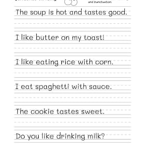 720 Write the Sentence Worksheets , Printable Copy Sentence Handwriting Practice, 1st-3rd Grade ELA, Sight Word Homeschool PDF, Morning Work image 6