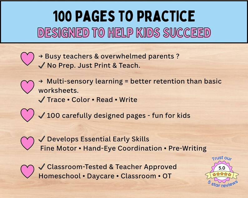 100 Pages Shape Tracing Worksheets PDF for Kids | Preschool & Kindergarten Fine Motor Practice, Printable Shapes Activities | Homeschool image 2