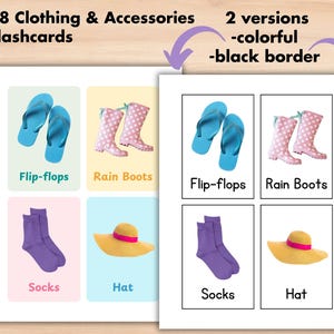 48 Printable Clothes Flashcards for Kids With Real Photos, Clothing and ...