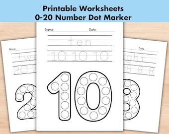 Numbers Dot Marker Printable Coloring Pages, Do a Dot activity, Number Dab It Worksheets Practice Preschool Workbooks, Tracing Numbers