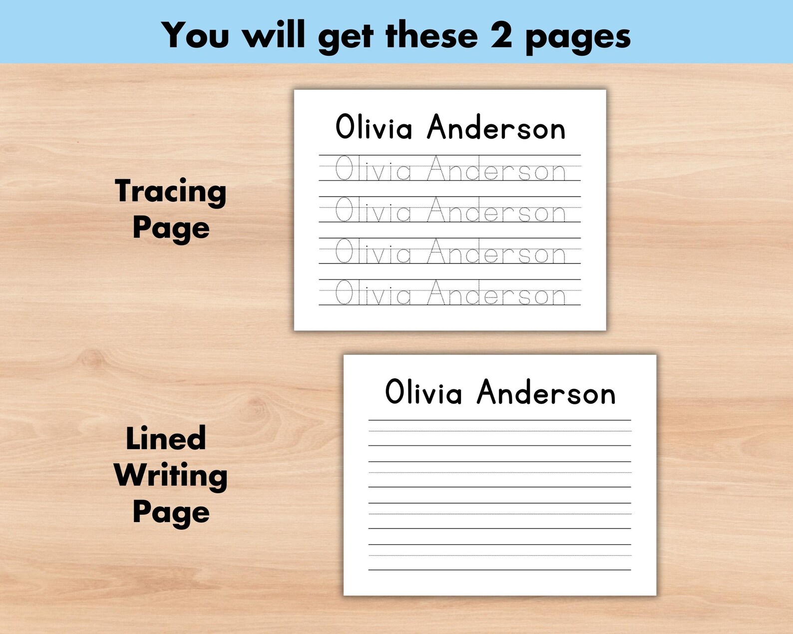 Pre-k Custom Name Tracing Worksheet, Personalized Name Trace ...