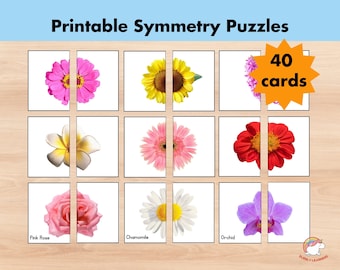 40 fiori veri gioco di abbinamento per bambini, puzzle di