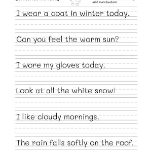 720 Write the Sentence Worksheets , Printable Copy Sentence Handwriting Practice, 1st-3rd Grade ELA, Sight Word Homeschool PDF, Morning Work image 8