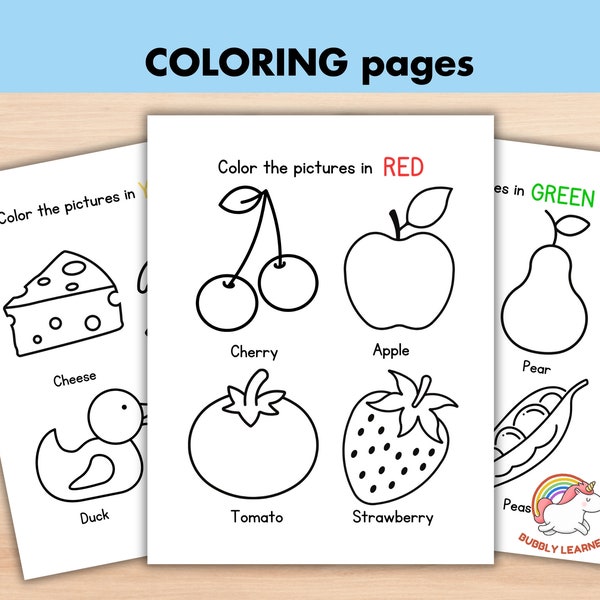 Preschool Color of the Week Worksheets, Printable Learning Colors Preschool Activities, Educational Toddler Learning, fun Coloring pages kid