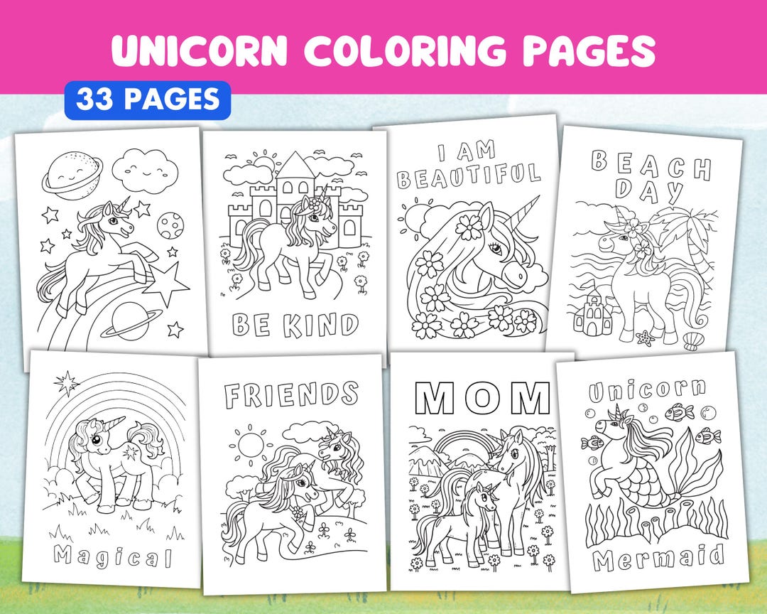 Easy Unicorn Coloring Pages, Unicorn Coloring Pages for Kids, Printable ...