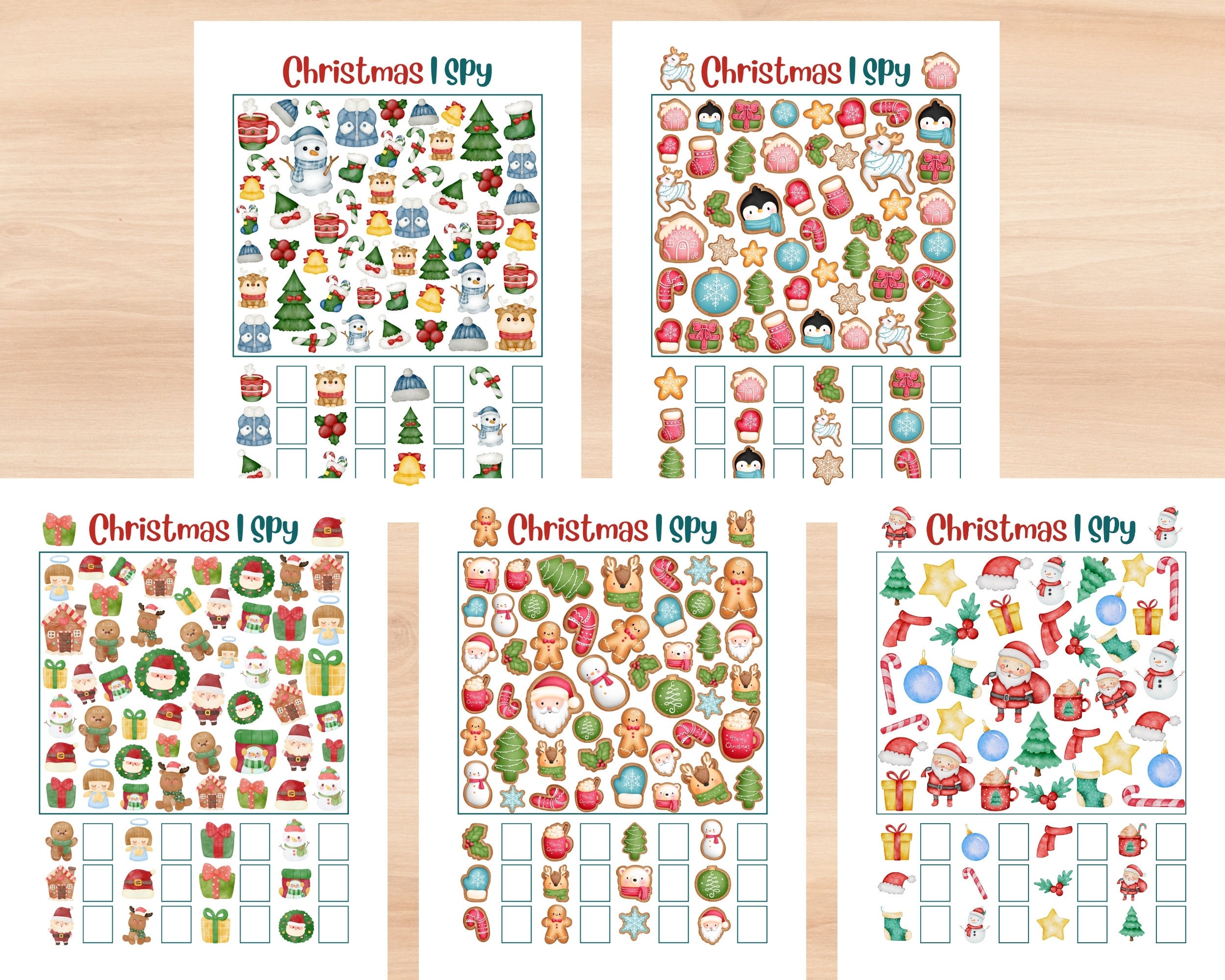 Christmas I Spy Printable Games Christmas Game Toddler & - Etsy
