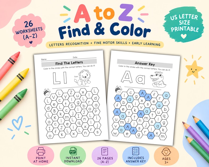 Support Circle S Worksheet.pdf Alphabet Find & Color Worksheets A-Z | Uppercase Lowercase Letter ...