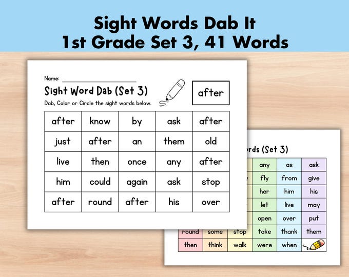 Sight Word Dab It Worksheet, Sight Word Activity, Printable Worksheets ...