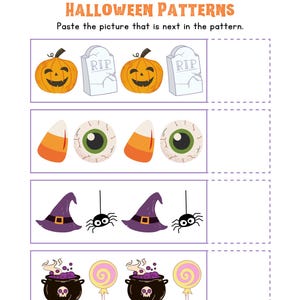 Pattern Worksheets, What Comes Next Game, Halloween Printable Busy Book ...