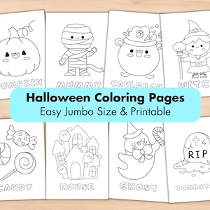 30 pages à colorier géantes pour Halloween, feuilles à colorier pour enfants Halloween, activité fête d'Halloween, cadeaux d'anniversaire pour enfants, imprimable Kawaii à télécharger
