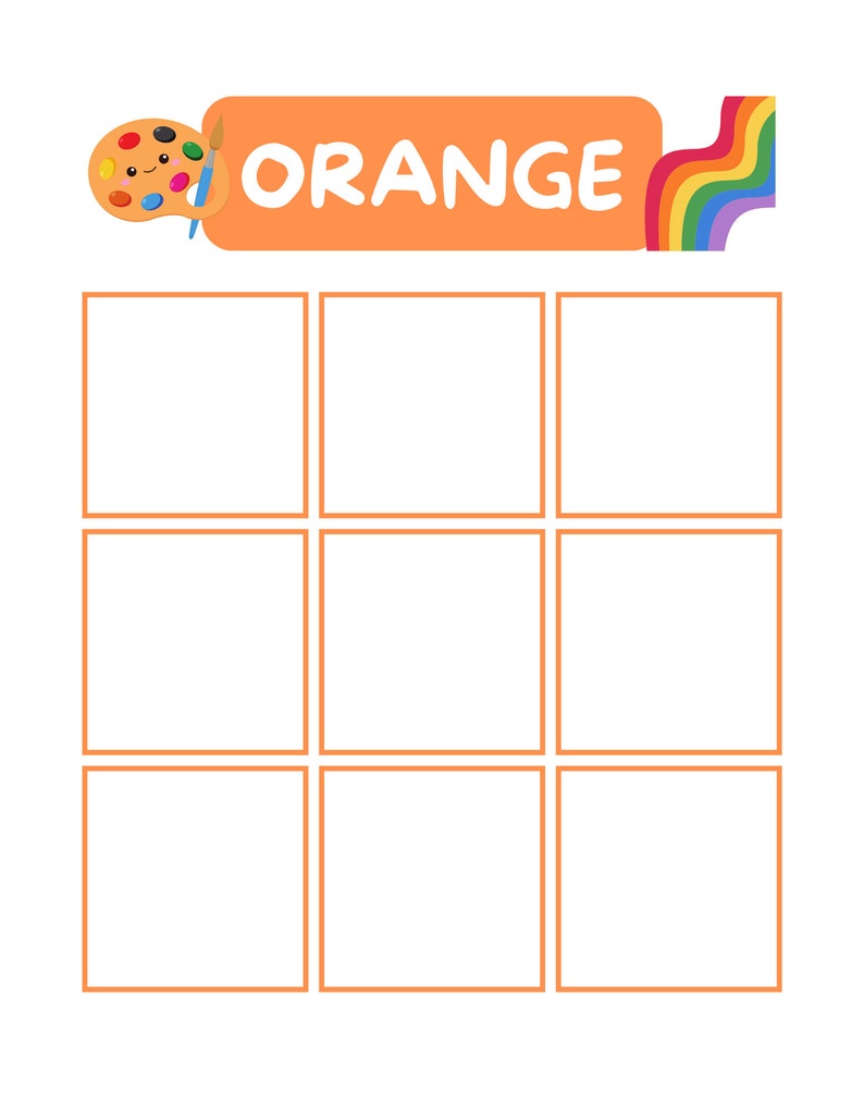 Matching Oranges Color Activity Color Matching Activity for Kid, Toddler Color Printable, Montessori ...