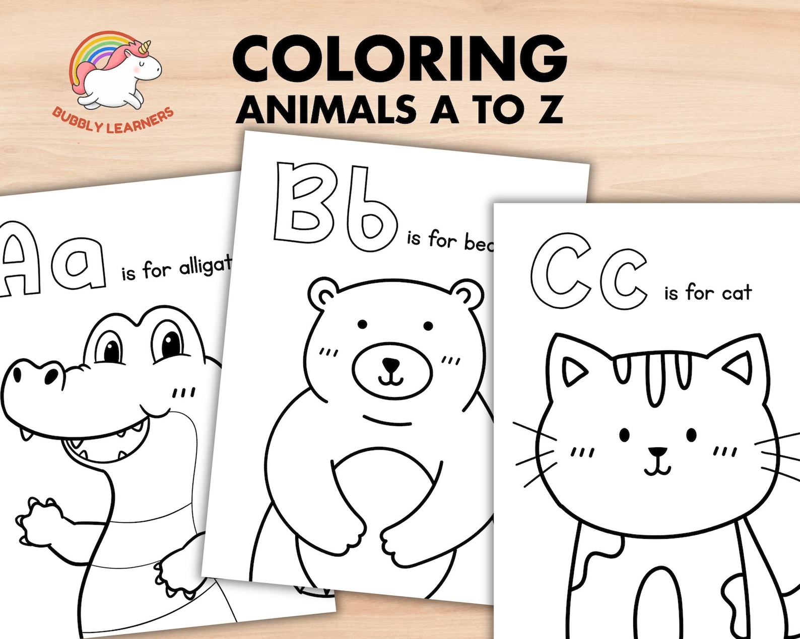 Big ABC Coloring Pages, Animal Alphabet Preschool Color of the Week ...