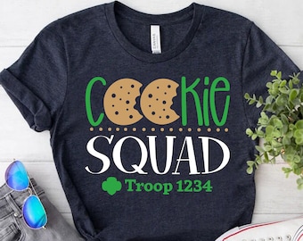 Cookie Squad Shirt, Custom Girl Scout Troop Number Shirt, Cookie Dealer Shirt, Girl Scout Camping Shirt, Scout Troop Shirt, Girl Scout Gift
