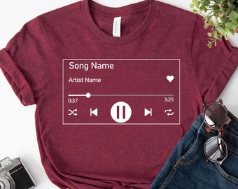 Custom Song Name Shirt, Music Fan Shirt, Custom Birthday Gifts, Personalized Song Gifts, Fan Shirts, Music Lover Gift, Favorite Song Gifts