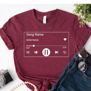 Custom Song Name Shirt, Music Fan Shirt, Custom Birthday Gifts, Personalized Song Gifts, Fan Shirts, Music Lover Gift, Favorite Song Gifts