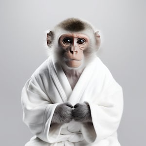 Monkey Wall Art Poster, Funny Monkey Sitting on a Toilet in Bathroom Print, Bathroom Poster Art, Monkey Printable, Whimsy Animal Art, Kids