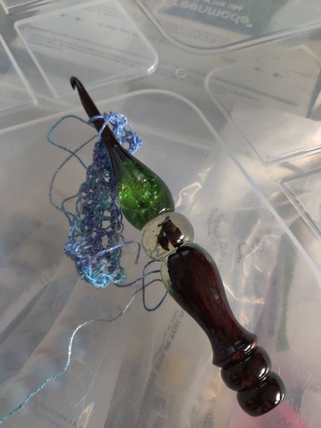 3-10mm Crochet Hooks Set Sewing Needle DIY Transparent Epoxy Resin