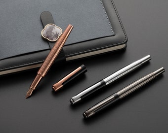 Vandro Luxury Fountain Pen Set with Fine Nib, Includes Gift Box, Ink Bottle, Ink Converter, 10 Ink Cartridges - Birthday & Corporate Gift