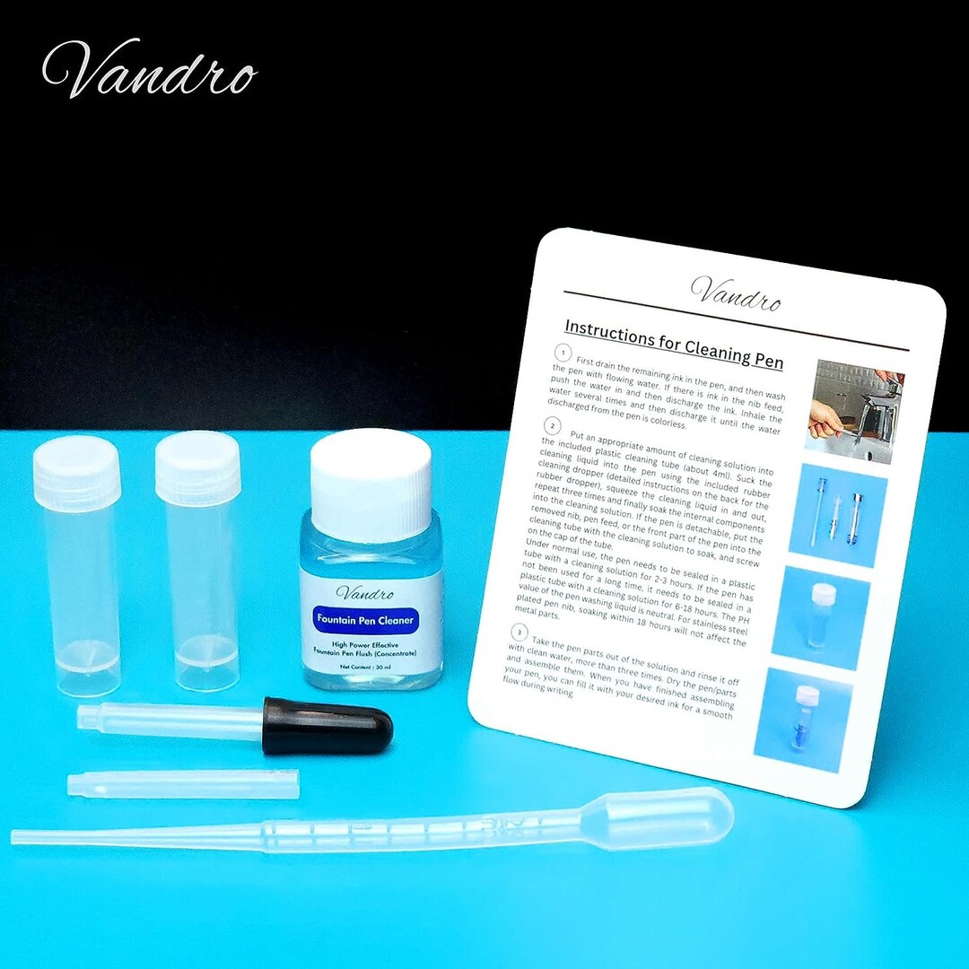 Vandro Fountain Pen Cleaning Kit 30ml Fountain Pen Flush Solution With