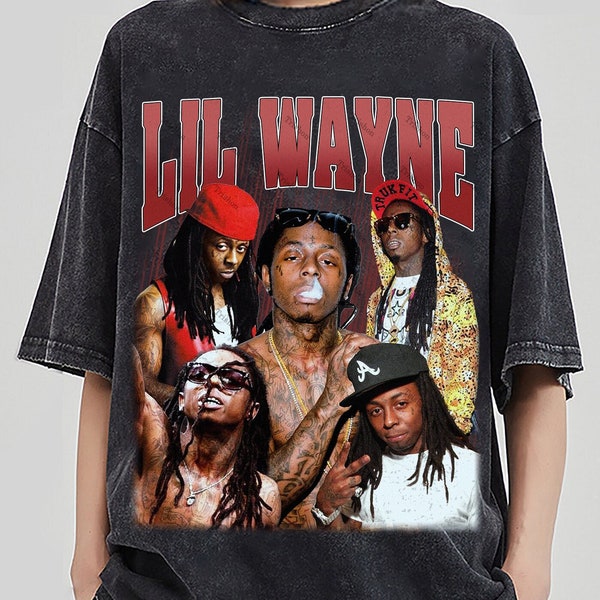 Camisa lavada vintage retro de Lil Wayne, camiseta de homenaje unisex de hip hop RnB Rap, regalo inspirado para fanáticos de Morena para mujeres, camiseta retro de los años 90 para regalo de hombres