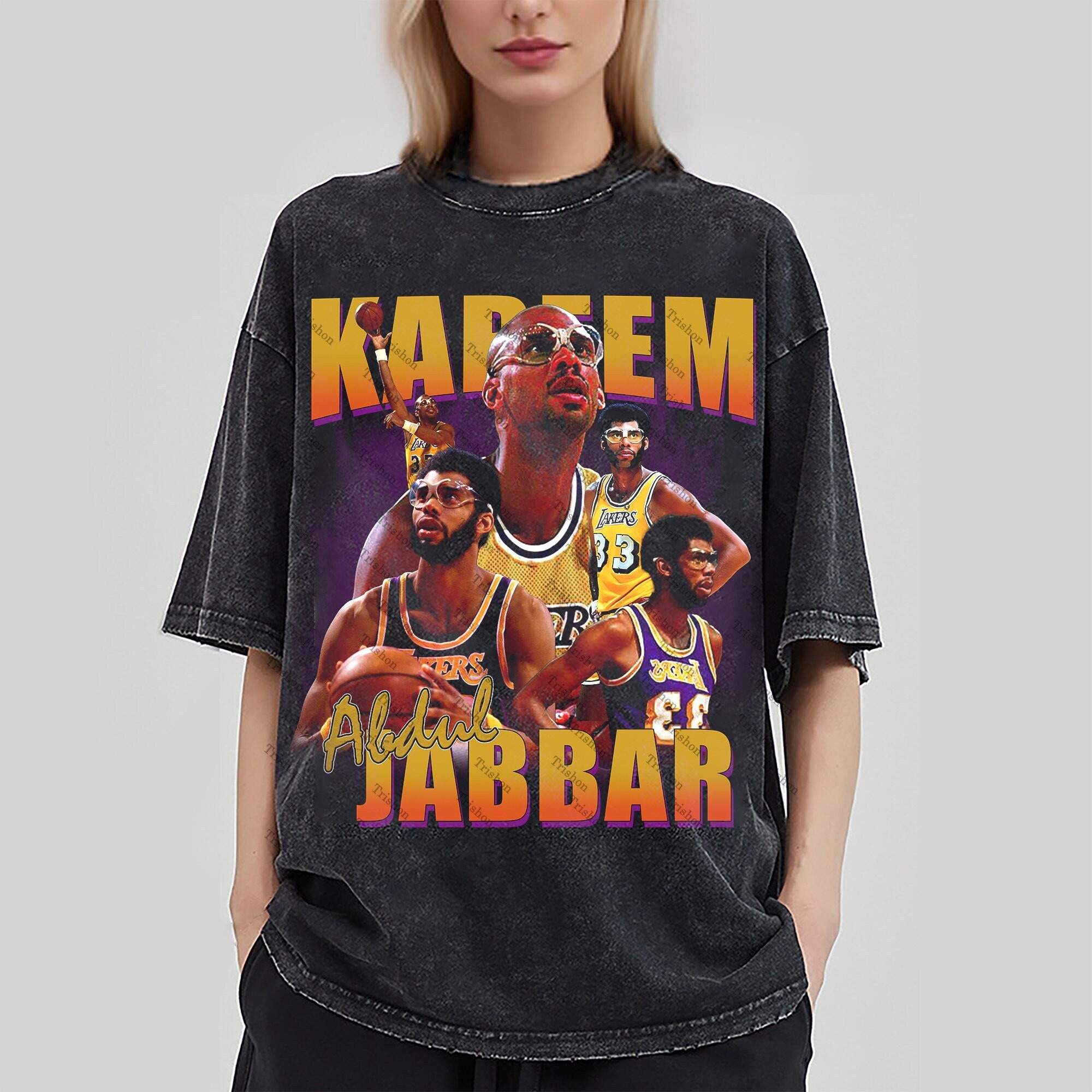 Kareem Abdul-jabbar Vintage Washed T-shirt, Kareem Abdul, Jabbar Homage Graphic Shirt