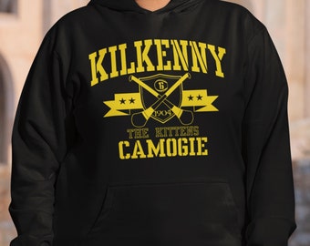 Kilkenny Camogie Shield with Crossed Hurls Hoodie - IRL - Gaelic Games - Adult Sizes