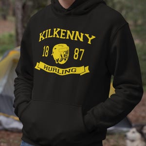 Kilkenny Hurling Hoodie - GAA - Gaelic Games - Featuring Helmet Design - Adult Sizes