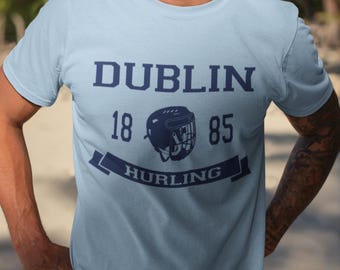 Dublin Hurling T-Shirt - IRL - Gaelic Games - Featuring Helmet Design - Adult Sizes