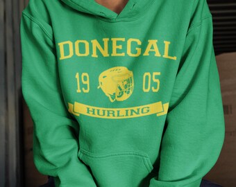 Donegal Hurling Hoodie - IRL - Gaelic Games - Featuring Helmet Design - Adult Sizes